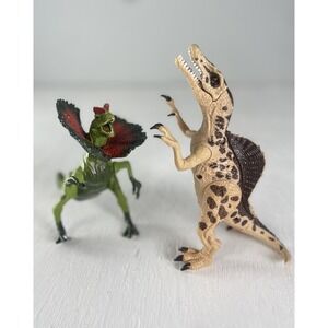 Kid Galaxy Lot of 2 Posable Dinosaurs Lights & Sounds TRex‎ Dilophosaurus Park
